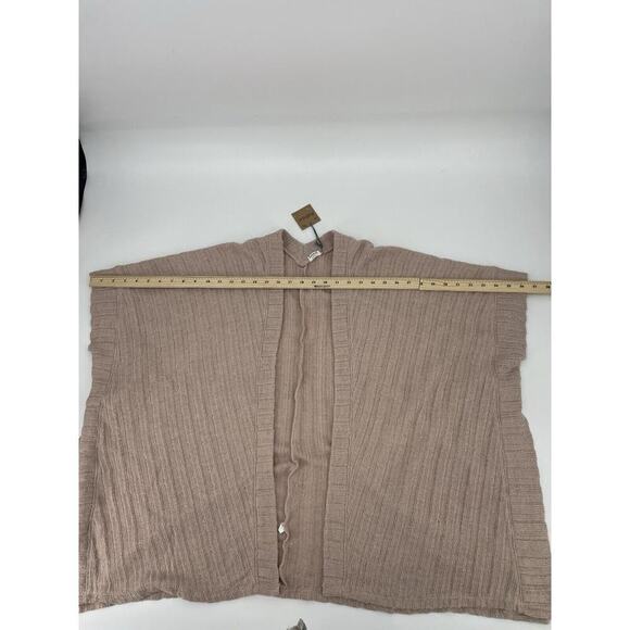 Hello Nite Mauve Cardigan Women's S/M Mauve Knit Open Front Short Sleeve Classic - Picture 9 of 11